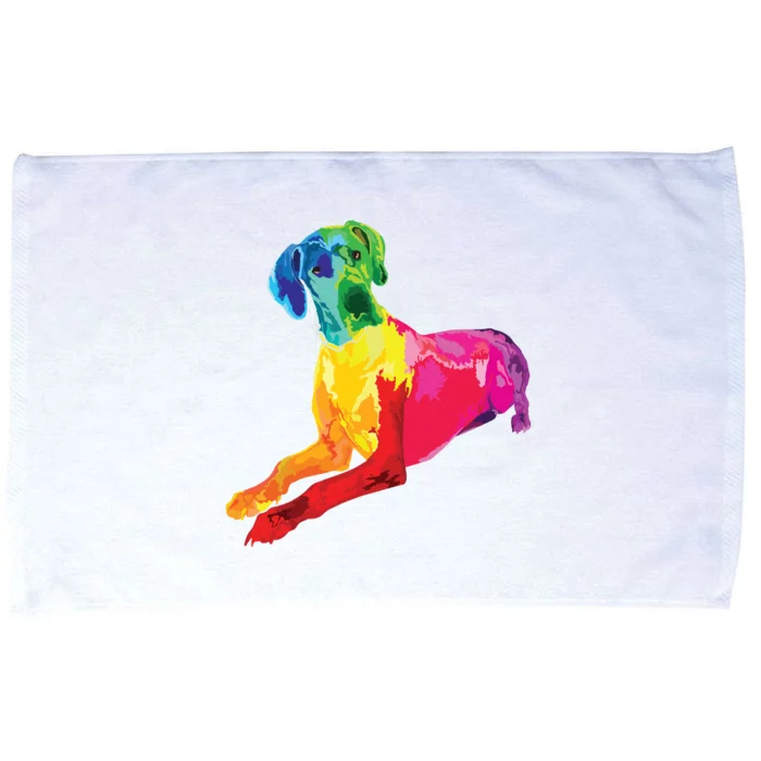 Dog Lover Gifts Great Dane For Women Colorful Great Dane Men Microfiber Hand Towel