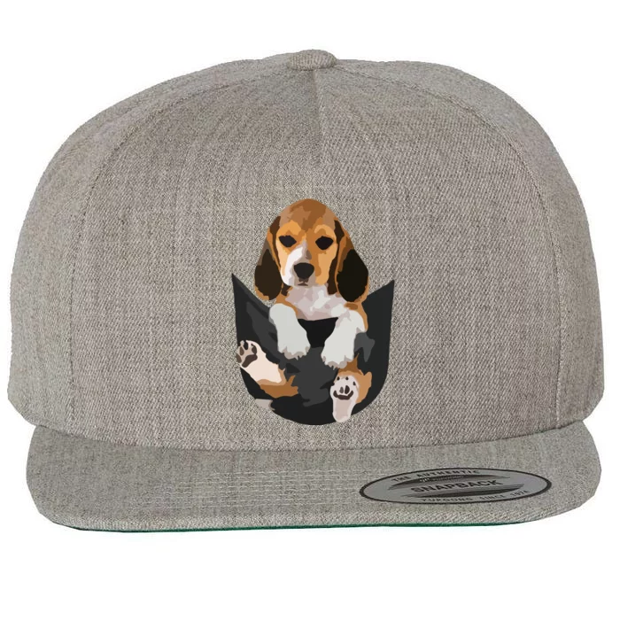 Dog Lovers Gifts Beagle In Pocket Funny Dog Face Wool Snapback Cap