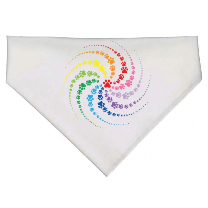 Dog Lover Gift For Gift Colorful Paw Print Cool Gift USA-Made Doggie Bandana