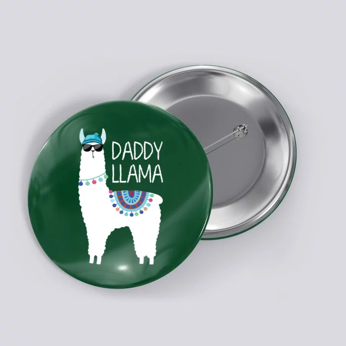 Daddy Llama Gift For Men Papa Button