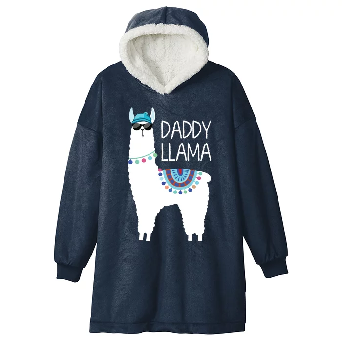 Daddy Llama Gift For Men Papa Hooded Wearable Blanket