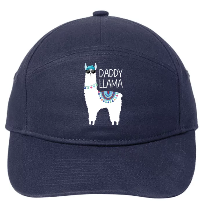 Daddy Llama Gift For Men Papa 7-Panel Snapback Hat