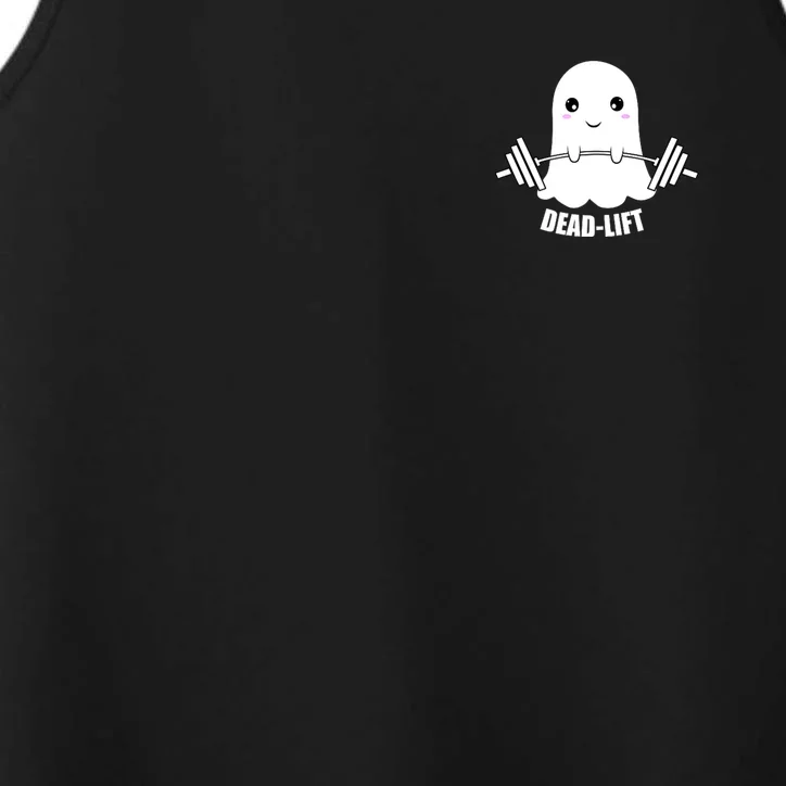 Dead Lift Ghost Halloween Funny Ghost Gym Fitness Workout Performance Tank