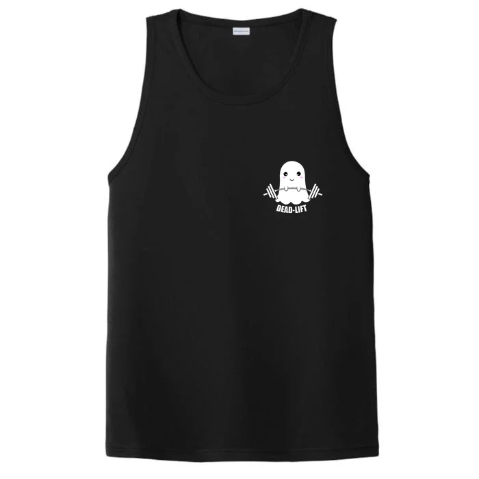 Dead Lift Ghost Halloween Funny Ghost Gym Fitness Workout Performance Tank