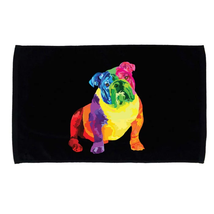 Dog Lover Gifts Women Colorful Cool English Bulldog Men Microfiber Hand Towel