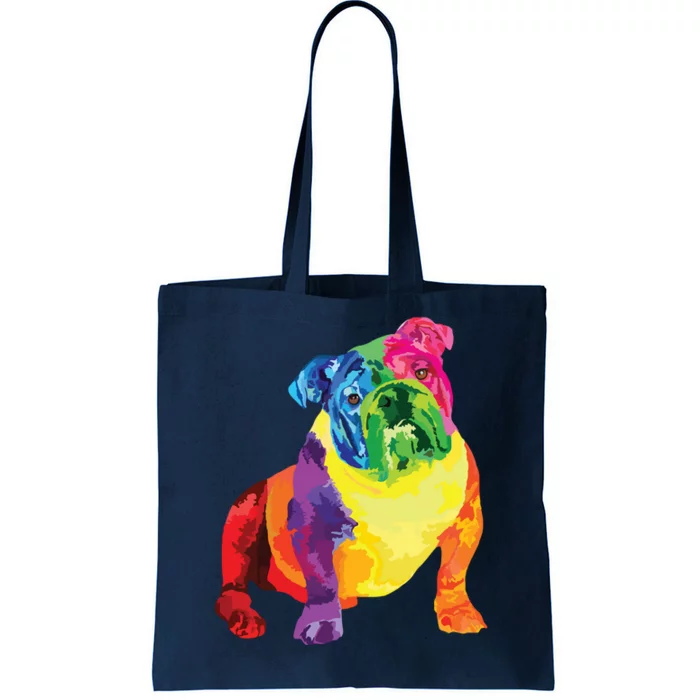 Dog Lover Gifts Women Colorful Cool English Bulldog Men Tote Bag