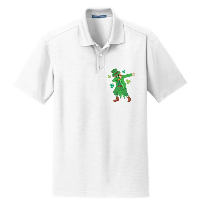 Dabbing Leprechaun Gift Funny St Paddys Day Gift Dry Zone Grid Performance Polo