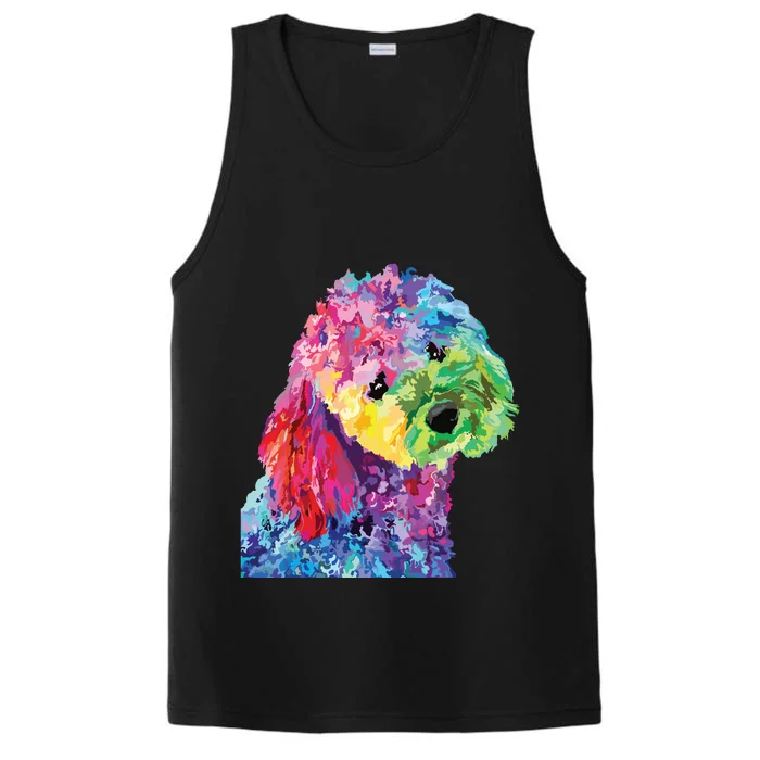 Dog Lover Gifts Women Colorful Cool Poodle Men Performance Tank