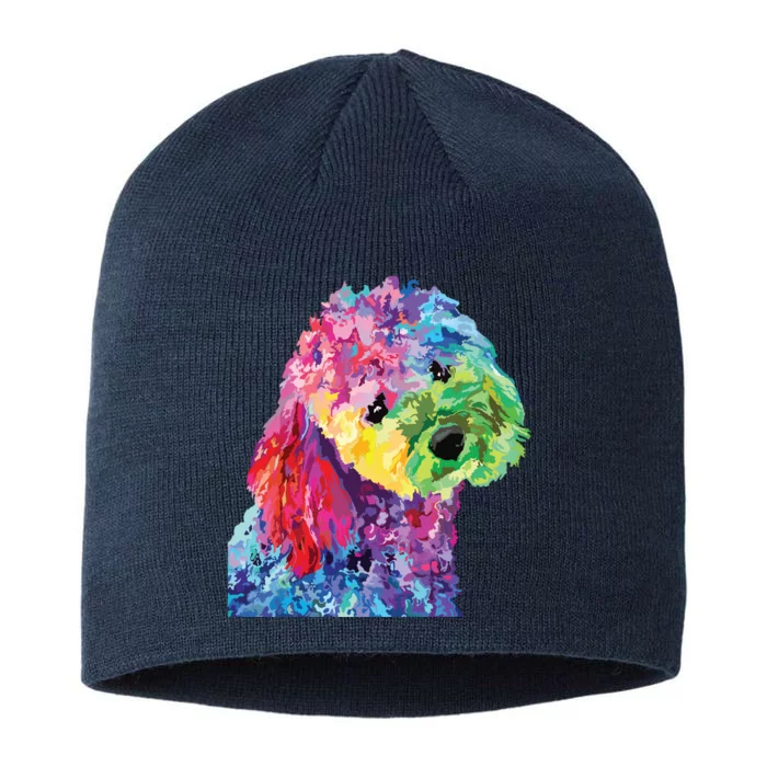 Dog Lover Gifts Women Colorful Cool Poodle Men 8 1/2in Sustainable Knit Beanie