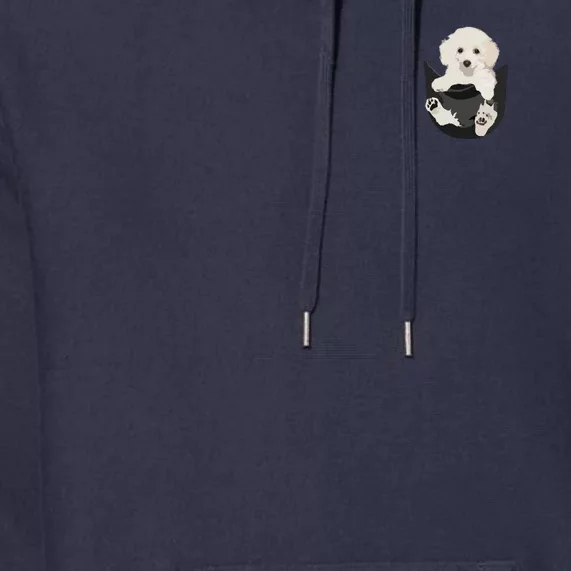 Dog Lovers Gifts White Poodle In Pocket Funny Dog Face Premium Hoodie