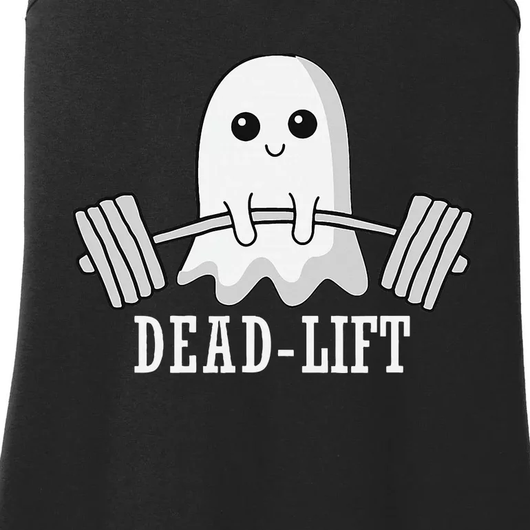 Dead Lift Ghost Halloween Ghost Gym Weightlifting Fitness Ladies Essential Tank