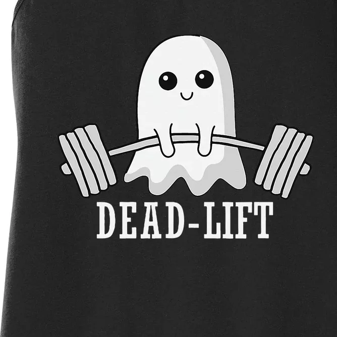 Dead Lift Ghost Halloween Ghost Gym Weightlifting Fitness Women's Racerback Tank