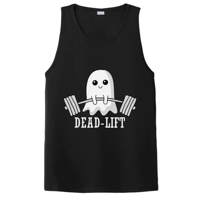 Dead Lift Ghost Halloween Ghost Gym Weightlifting Fitness Performance Tank