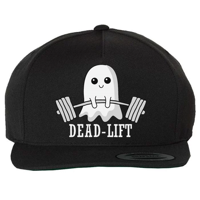 Dead Lift Ghost Halloween Ghost Gym Weightlifting Fitness Wool Snapback Cap