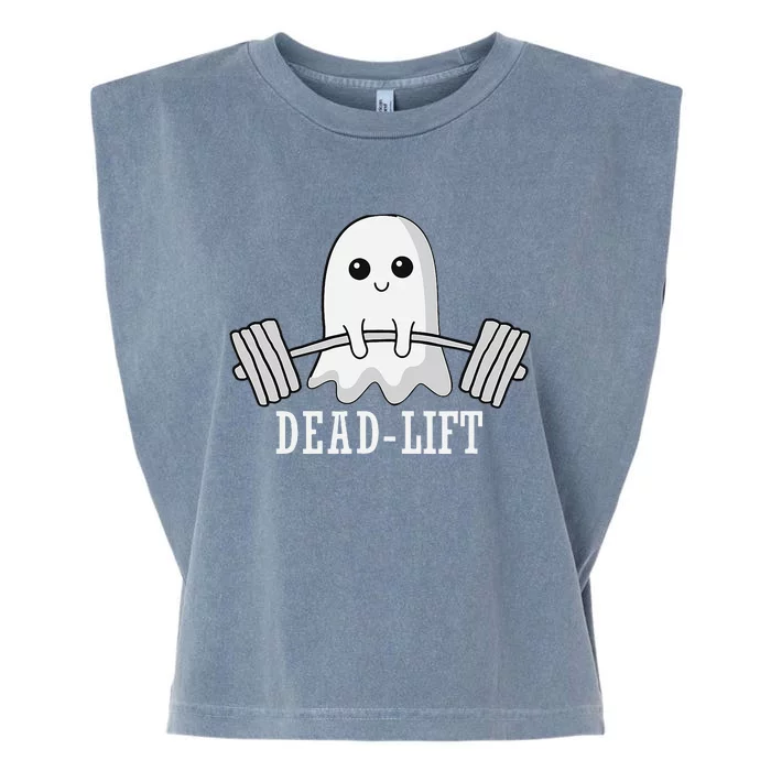 Dead Lift Ghost Halloween Ghost Gym Weightlifting Fitness Garment-Dyed Women's Muscle Tee