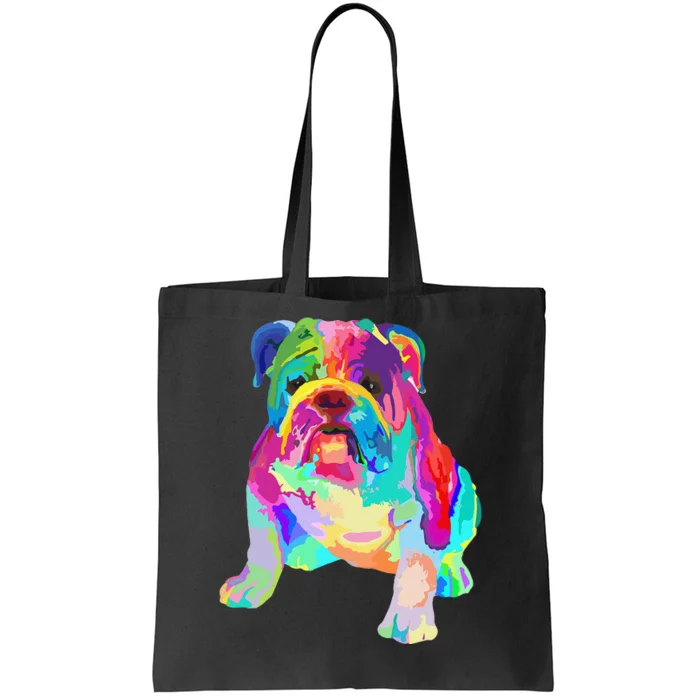 Dog Lover Gifts Wo Colorful Cool English Bulldog Tote Bag