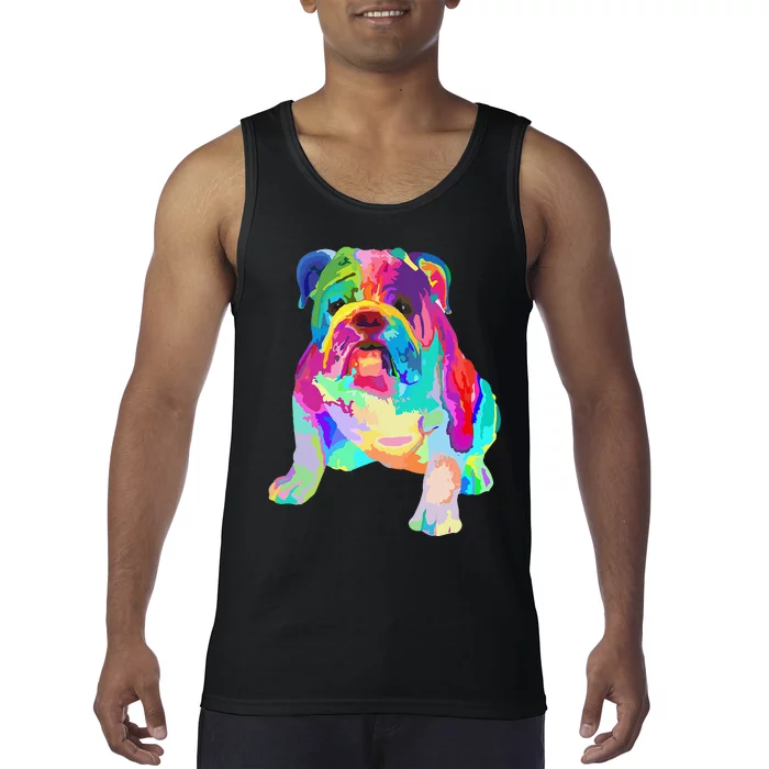 Dog Lover Gifts Wo Colorful Cool English Bulldog Tank Top