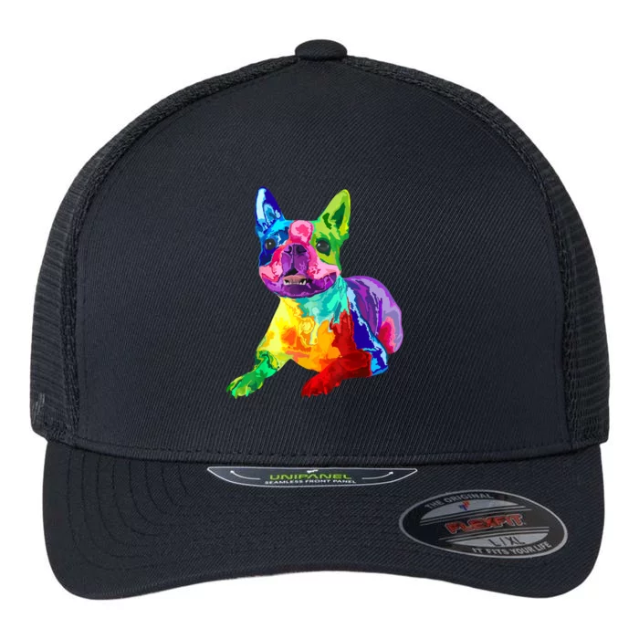 Dog Lover Gifts Boston Terrier Dog Colorful Boston Terrier Flexfit Unipanel Trucker Cap