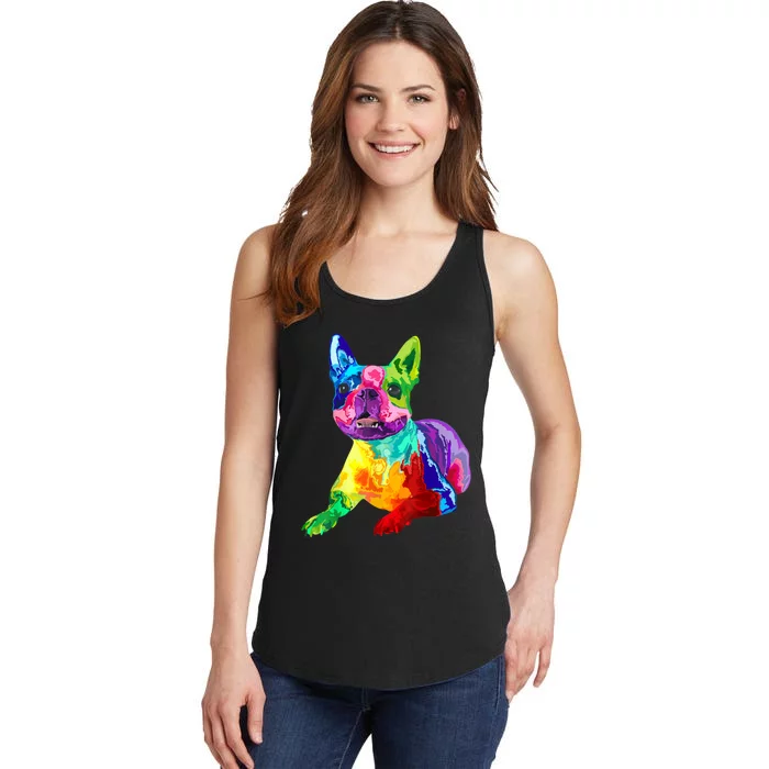 Dog Lover Gifts Boston Terrier Dog Colorful Boston Terrier Ladies Essential Tank