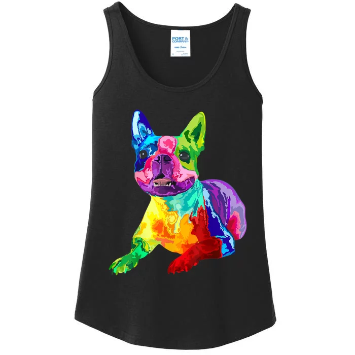 Dog Lover Gifts Boston Terrier Dog Colorful Boston Terrier Ladies Essential Tank