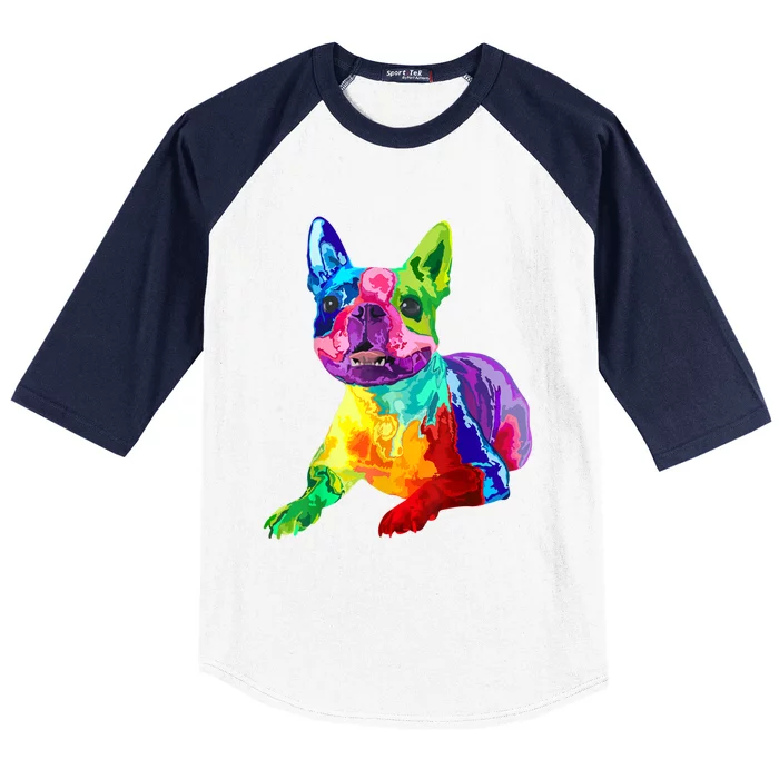 Dog Lover Gifts Boston Terrier Dog Colorful Boston Terrier Baseball Sleeve Shirt