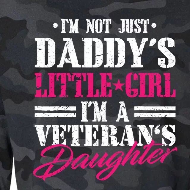 Daddys Little Girl Veteran Dad Veterans Day Gift Cropped Pullover Crew