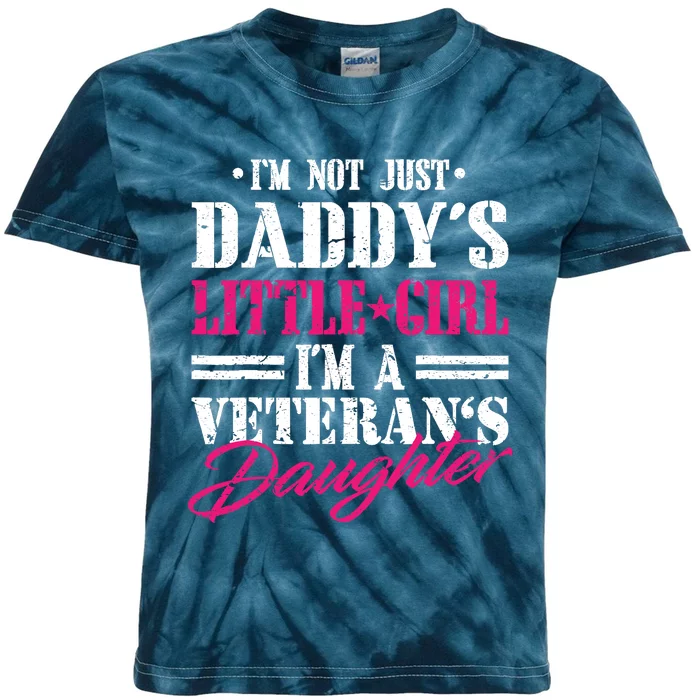 Daddys Little Girl Veteran Dad Veterans Day Gift Kids Tie-Dye T-Shirt