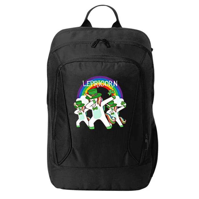 Dabbing Lepricorn Gift Three Irish Unicorns St Patricks Meaningful Gift City Backpack