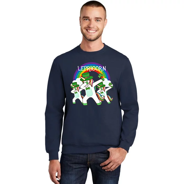 Dabbing Lepricorn Gift Three Irish Unicorns St Patricks Meaningful Gift Tall Sweatshirt