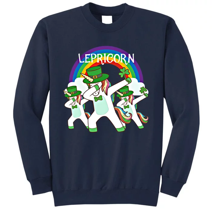 Dabbing Lepricorn Gift Three Irish Unicorns St Patricks Meaningful Gift Tall Sweatshirt