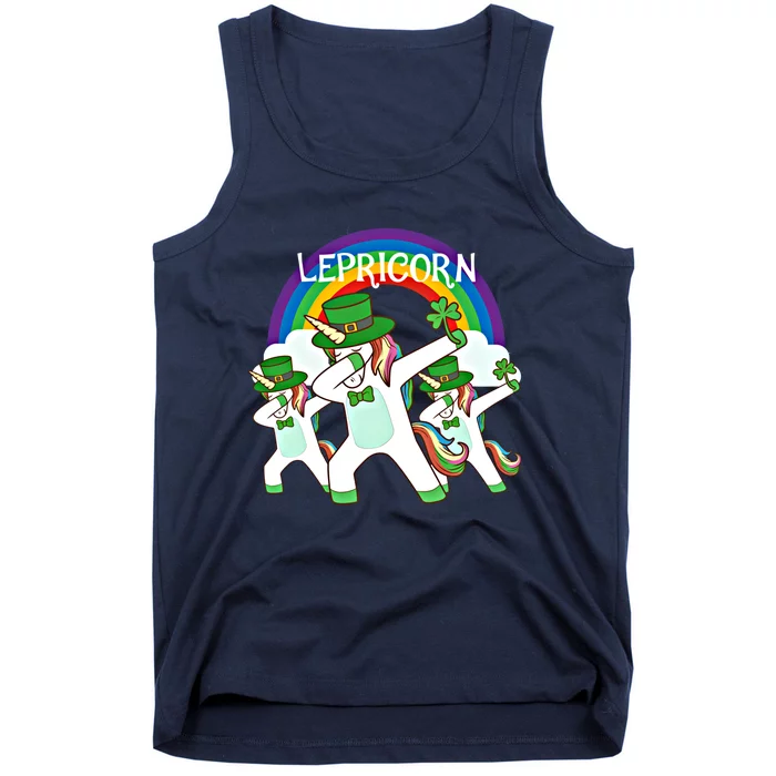 Dabbing Lepricorn Gift Three Irish Unicorns St Patricks Meaningful Gift Tank Top