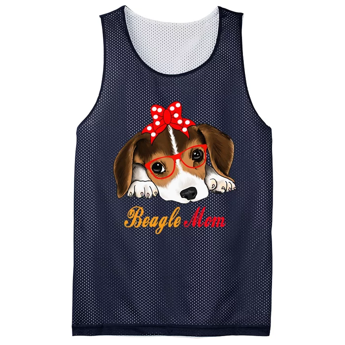 Dog Lover Gifts Bow Tie Glasses Funny Cute Beagle Mom Mesh Reversible Basketball Jersey Tank