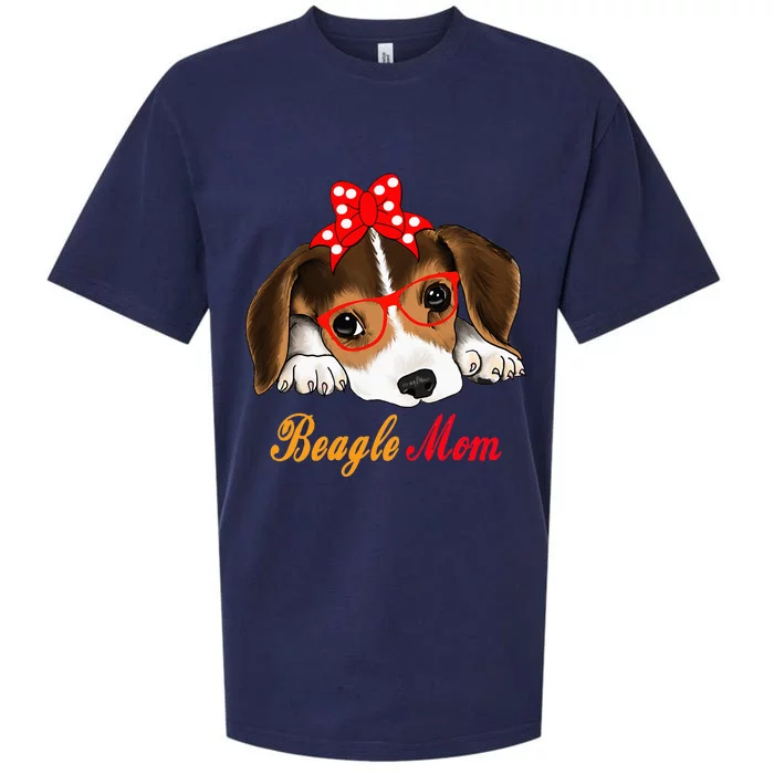 Dog Lover Gifts Bow Tie Glasses Funny Cute Beagle Mom Sueded Cloud Jersey T-Shirt