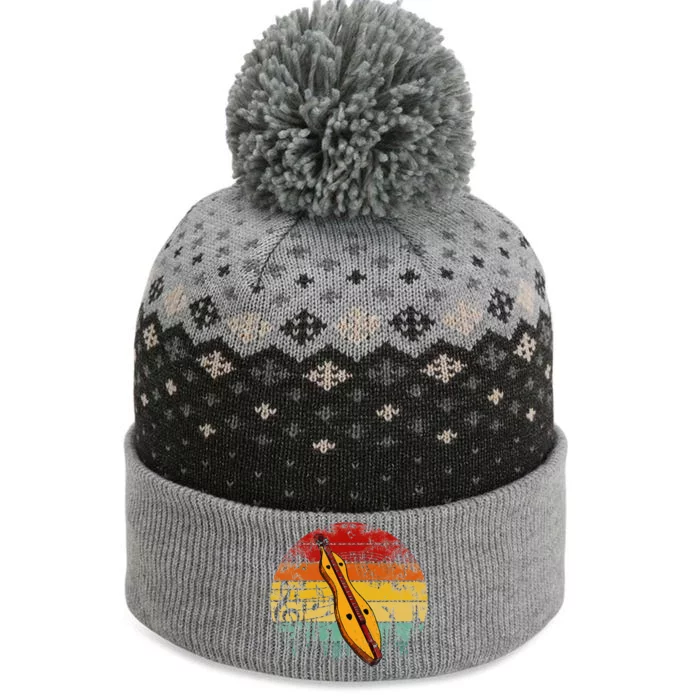 Dulcimer Lovers Guitar Retro Design Dulcimer Funny The Baniff Cuffed Pom Beanie