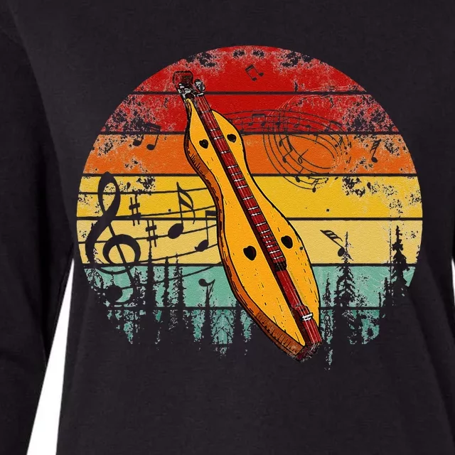 Dulcimer Lovers Guitar Retro Design Dulcimer Funny Womens Cotton Relaxed Long Sleeve T-Shirt