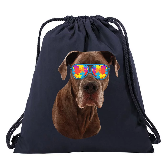 Dog Lover Gifts Funny Autism Awareness Dane Drawstring Bag