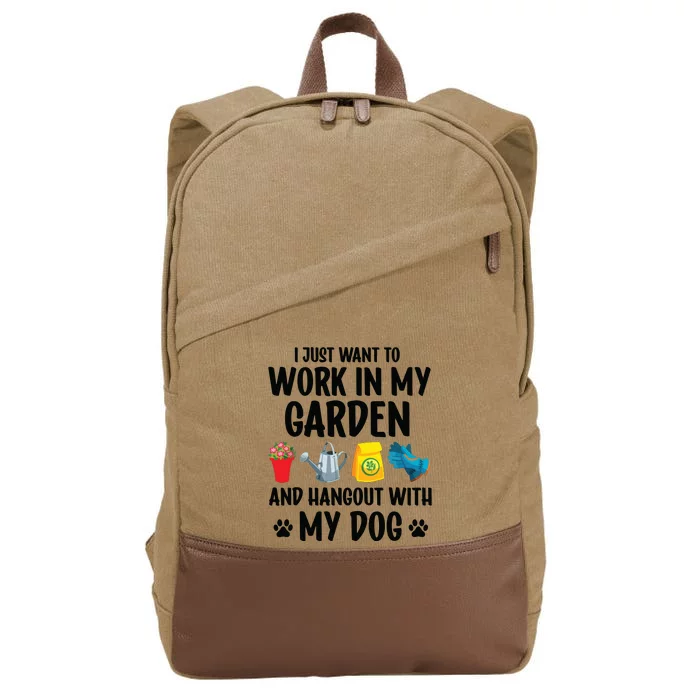 Dog Lover Gardener Garden Pet Plants Gardening Cotton Canvas Backpack