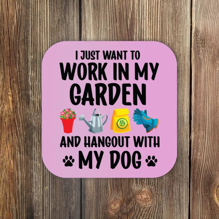 Dog Lover Gardener Garden Pet Plants Gardening Coaster