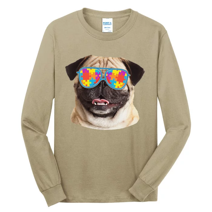 Dog Lover Gifts Funny Autism Awareness Pug Tall Long Sleeve T-Shirt