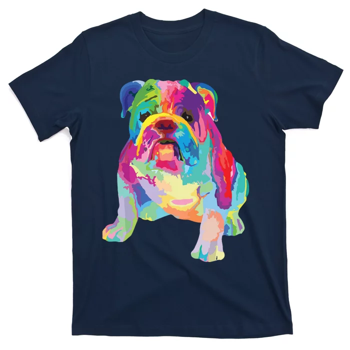 Dog Lover Gifts Women Colorful Cool English Bulldog Men T-Shirt