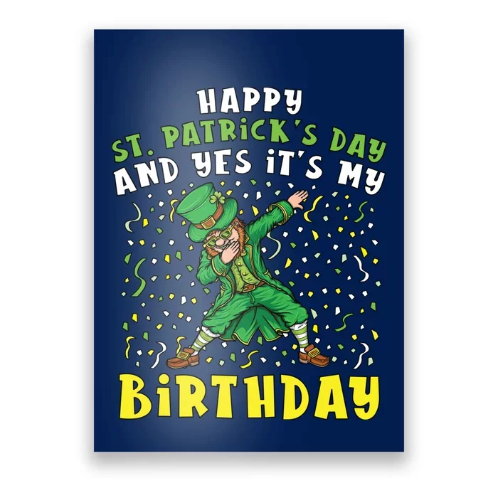 Dabbing Leprechaun Happy Saint PatrickS Day Boy Birthday Poster