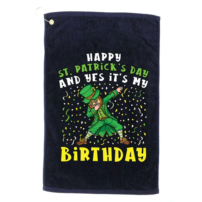 Dabbing Leprechaun Happy Saint PatrickS Day Boy Birthday Platinum Collection Golf Towel