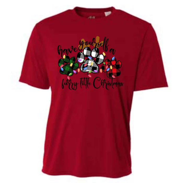 Dog Lovers Have Yourself A Furry Little Christmas Paw Prints Gift Cooling Performance Crew T-Shirt