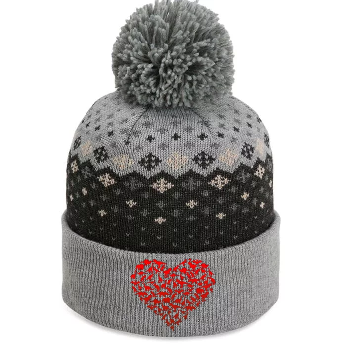 Dinosaur Love Heart Cute Valentines Day The Baniff Cuffed Pom Beanie