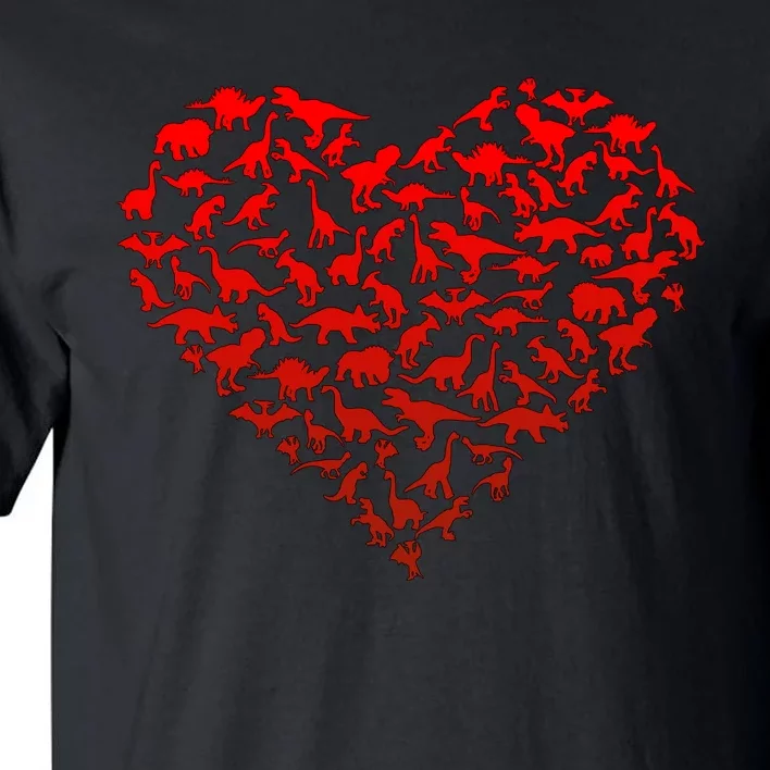 Dinosaur Love Heart Cute Valentines Day Tall T-Shirt