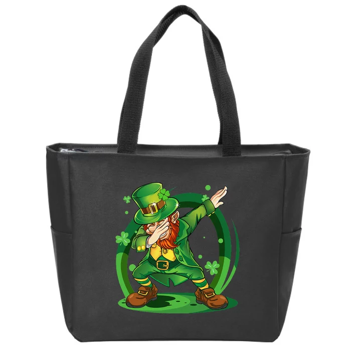 Dabbing Leprechaun Happy St Patricks Day Zip Tote Bag