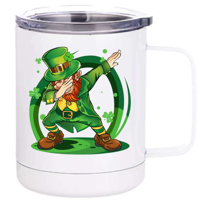 Dabbing Leprechaun Happy St Patricks Day Front & Back 12oz Stainless Steel Tumbler Cup