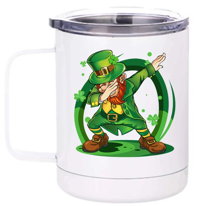 Dabbing Leprechaun Happy St Patricks Day Front & Back 12oz Stainless Steel Tumbler Cup