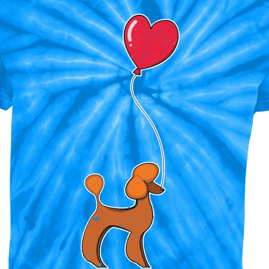 Dog Lover Heart Valentines Day Gift Animal Poodle Gift Kids Tie-Dye T-Shirt