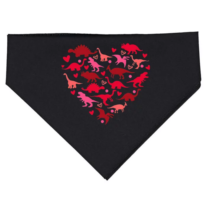 Dinosaur Love Heart T Rex Cute Valentines Day USA-Made Doggie Bandana